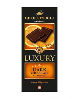 Chocoyoco czekolada 72% gorzka z dodatkami 175g – gorzka z pomarańczą