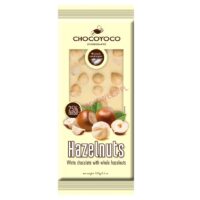 Chocoyoco czekolada 25% biała z całymi orzechami laskowymi 100g