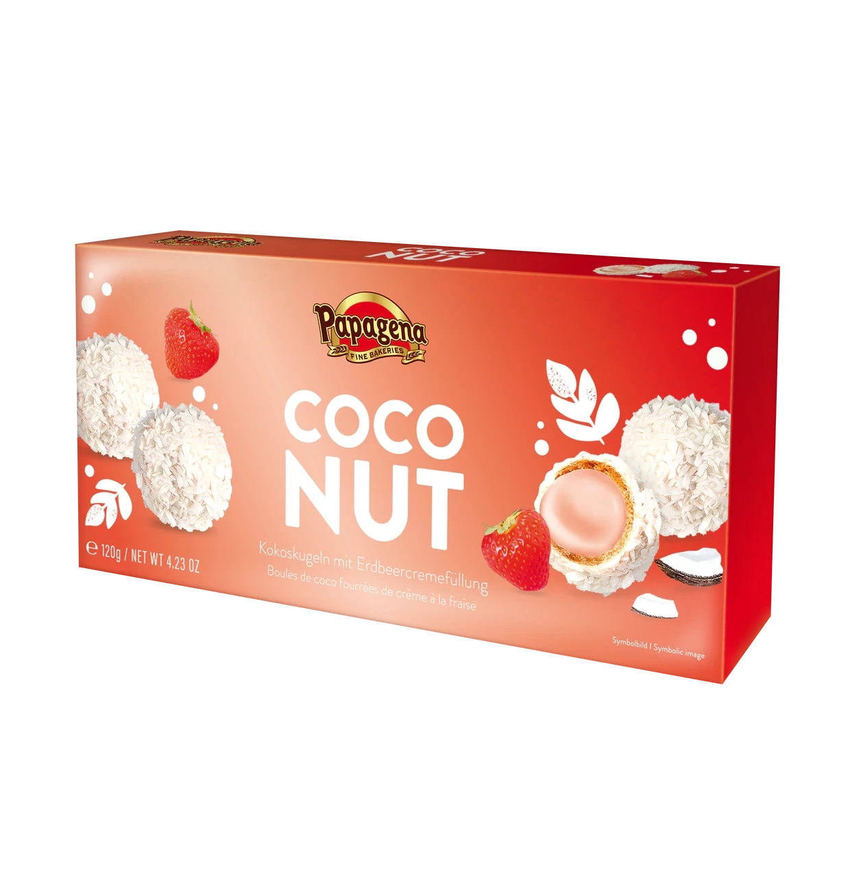 PAPAGENA Waflowe Kuleczki z Nadzieniem Truskawkowym 120g