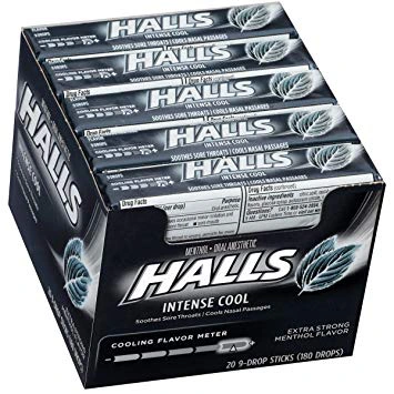 HALLS Extra Strong Czarne Cukierki Intense Cool 20 szt.