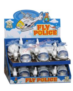FLY POLICE Zabawka Z Cukierkami – Świecący Helikopter Z Napędem 12 szt.