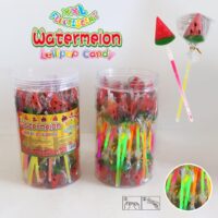 WATERMELON LOLLIPOP Lizaki Karmelowe Arbuz Świecące XXL W Tubie 50 szt.