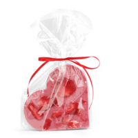 Serce czekoladowe różowe z suszoną truskawką 60g