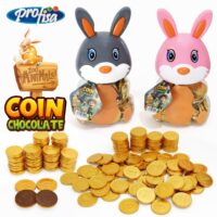 Monety czekoladowe w skarbonce 100szt. – Królik