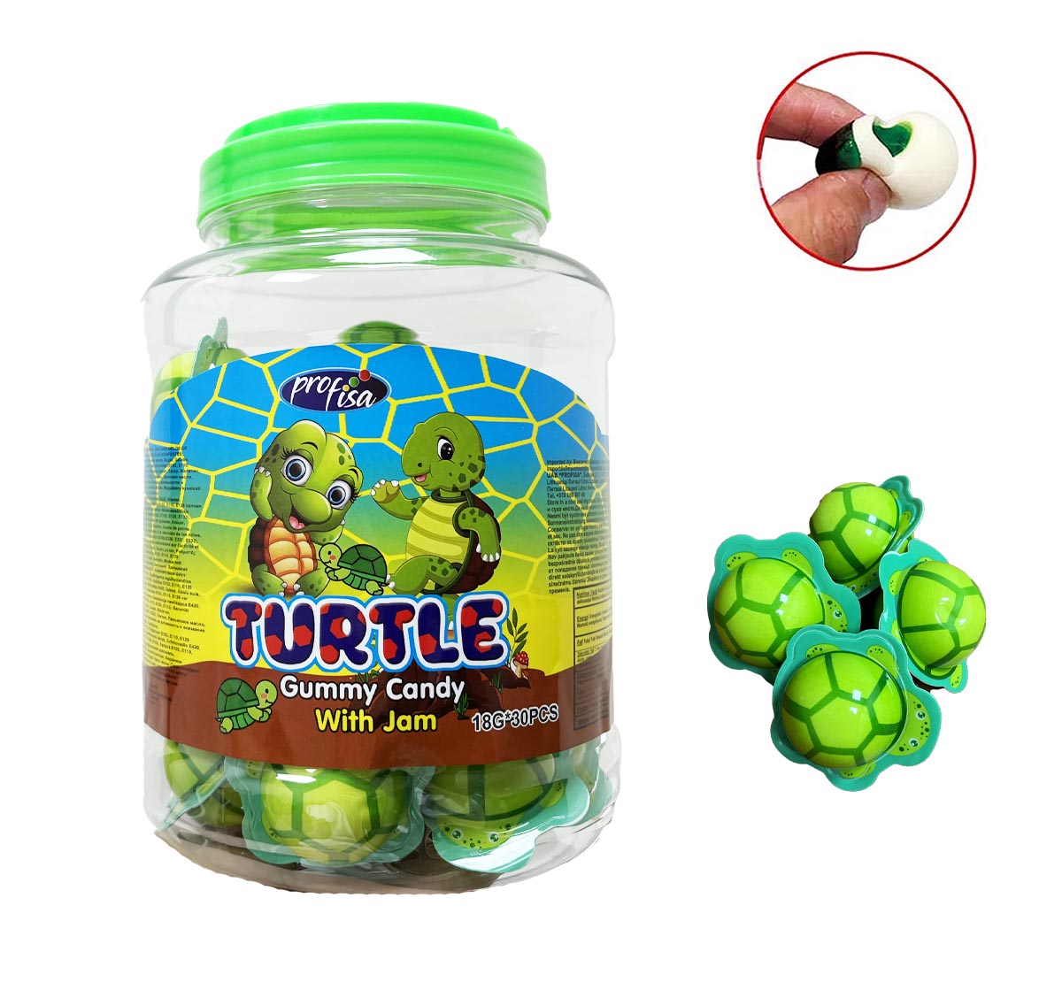 TURTLE Gummy Candy with Jam 18g x 30szt.