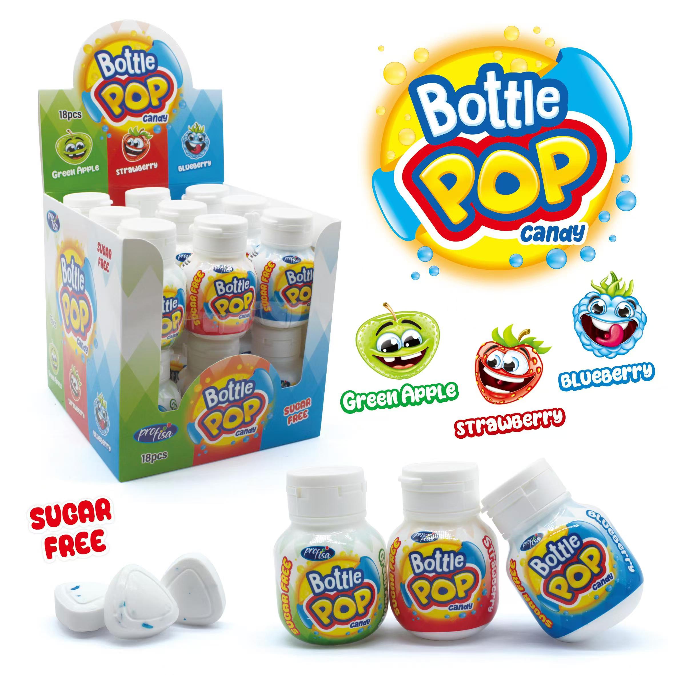 Cukierki bezcukrowe o smaku owocowym Bottle Pop 18 szt.