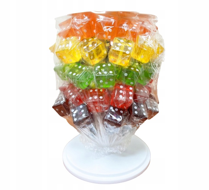 Dice Lollipop Owocowe Lizaki w kształcie kostki do gry 15g x 60 szt